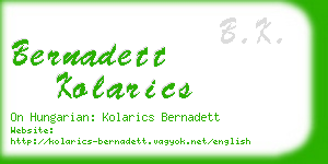 bernadett kolarics business card